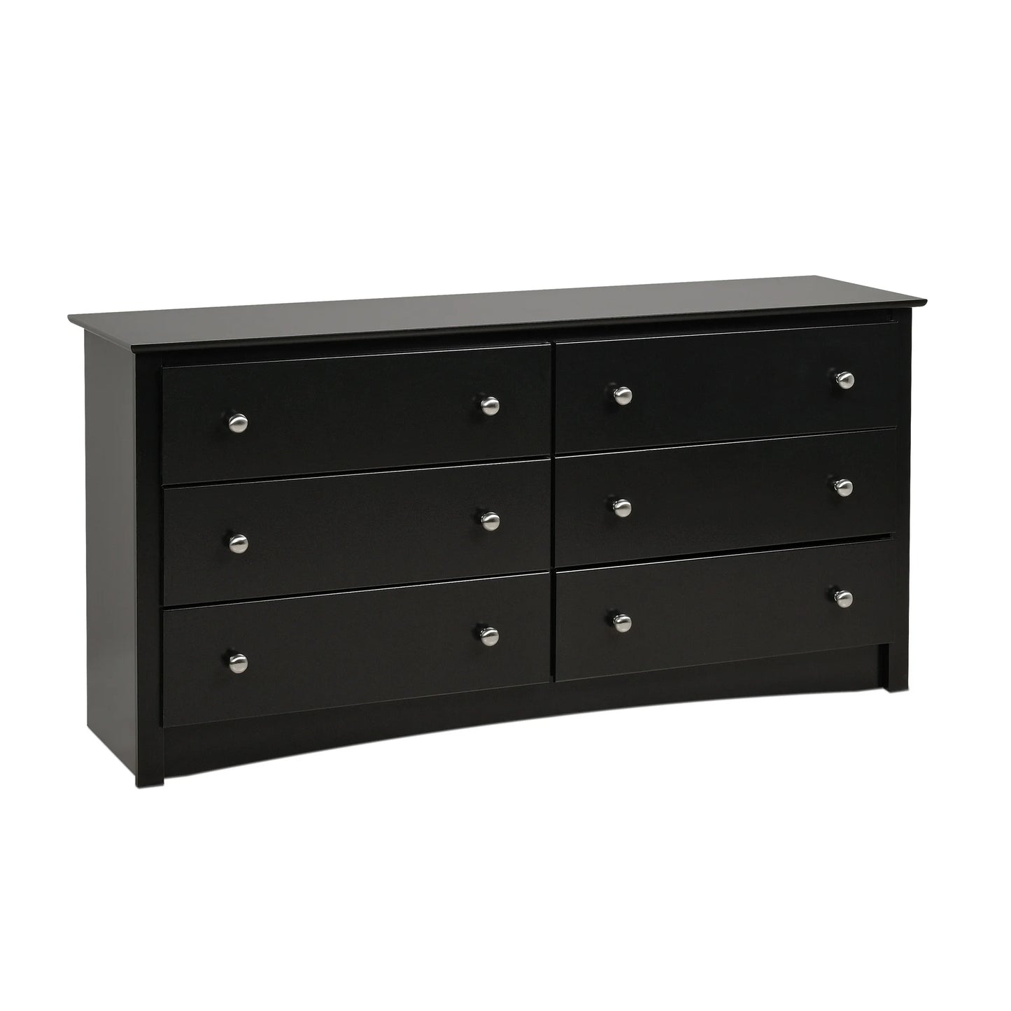 BERRY NEST Bedroom Dresser, 6-Drawer, Black