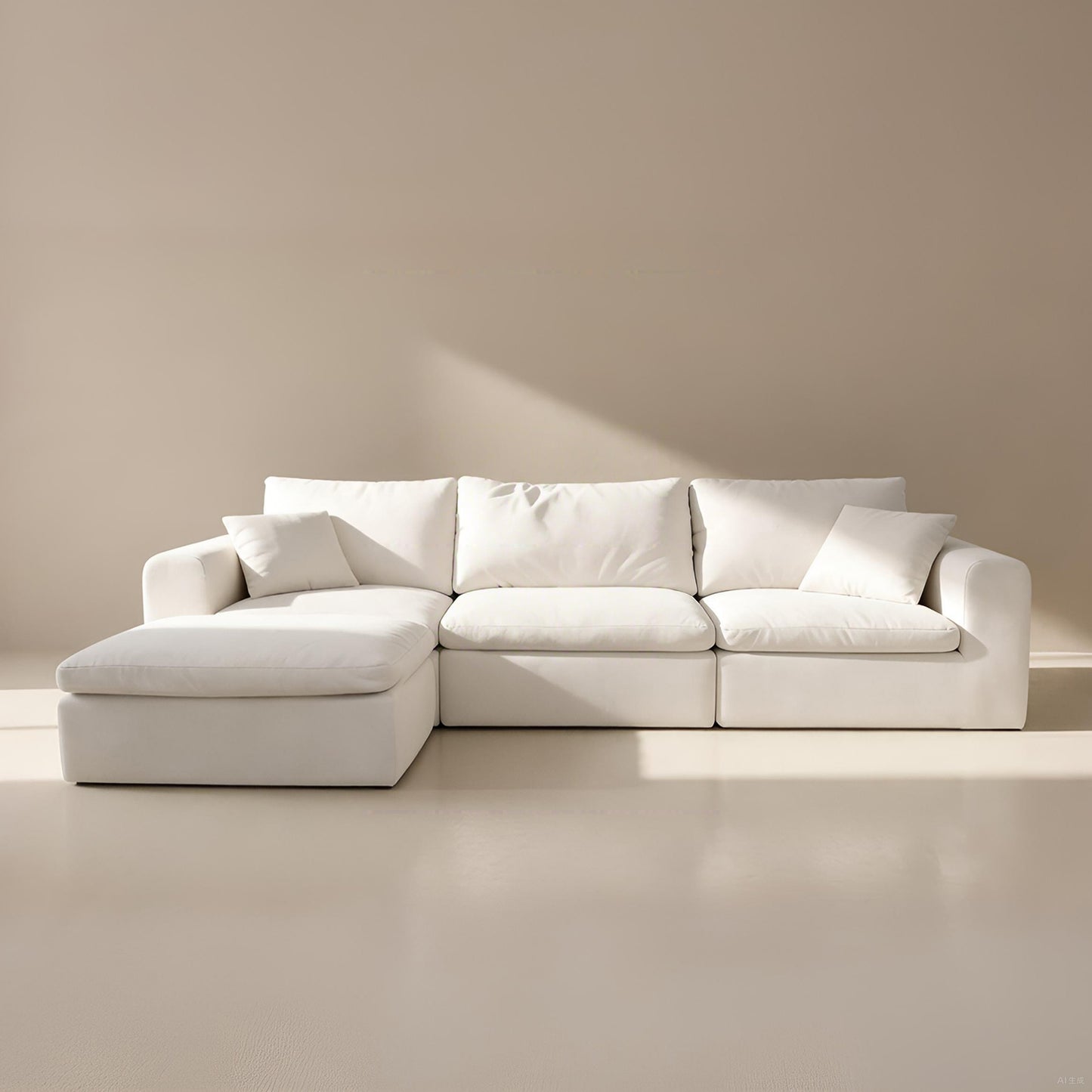 118" Modern Modular Sectional Sofa, Cloud Couch with Ergonomic High Back Support, Deep Seat Comfy Boneless Sectional Couches for Living Room, Durable Fabric, No Assembly, Dark Gray