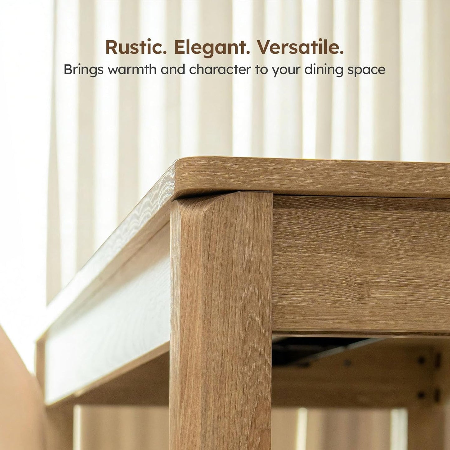 Farmhouse Dining Table, 70" Rectangular Wooden Kitchen Table for 4–6 People, Modern Dining Table & Home Office Desk for Family Gatherings and Study, Easy to Clean, Rustic