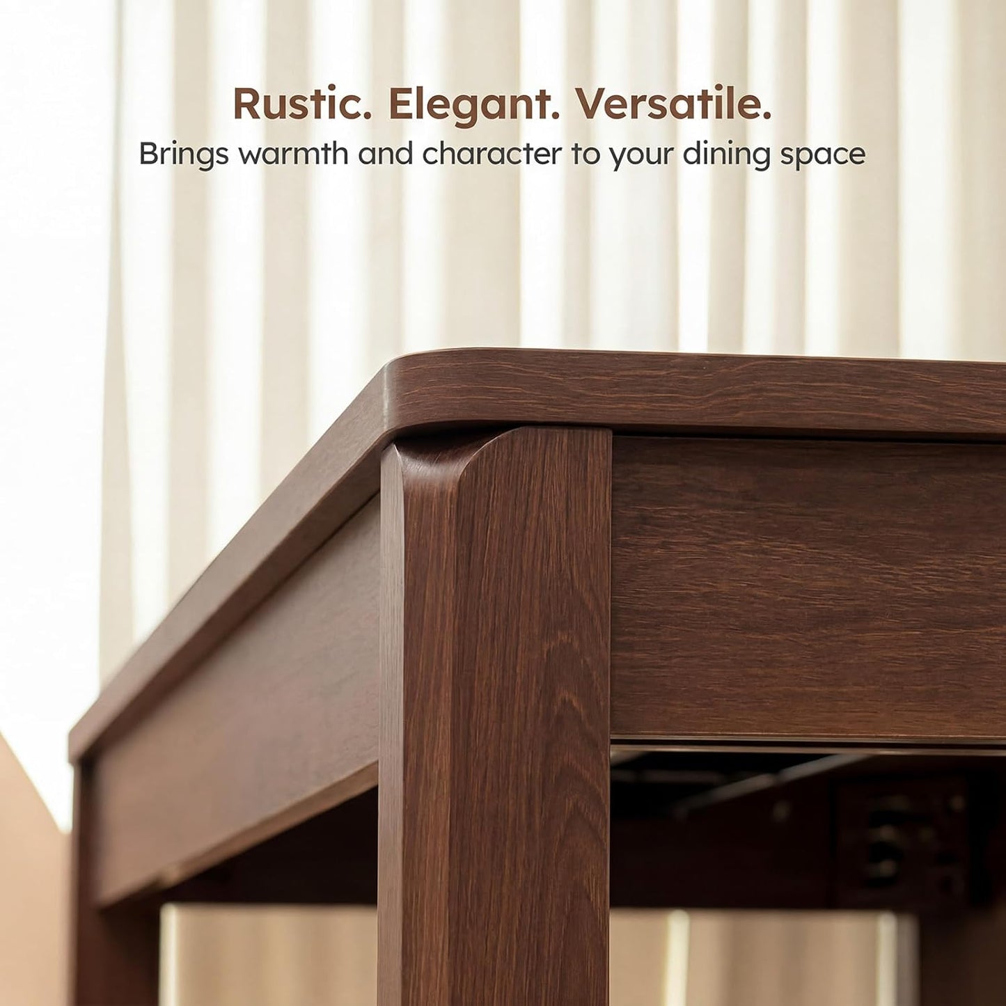 Dining Table, 70 Inch Rectangular Wooden Kitchen Table for 4–6 People, Heavy-Duty Farmhouse Dinner Table for Dining Room, Home Office & Family Gatherings, Easy to Clean, Walnut