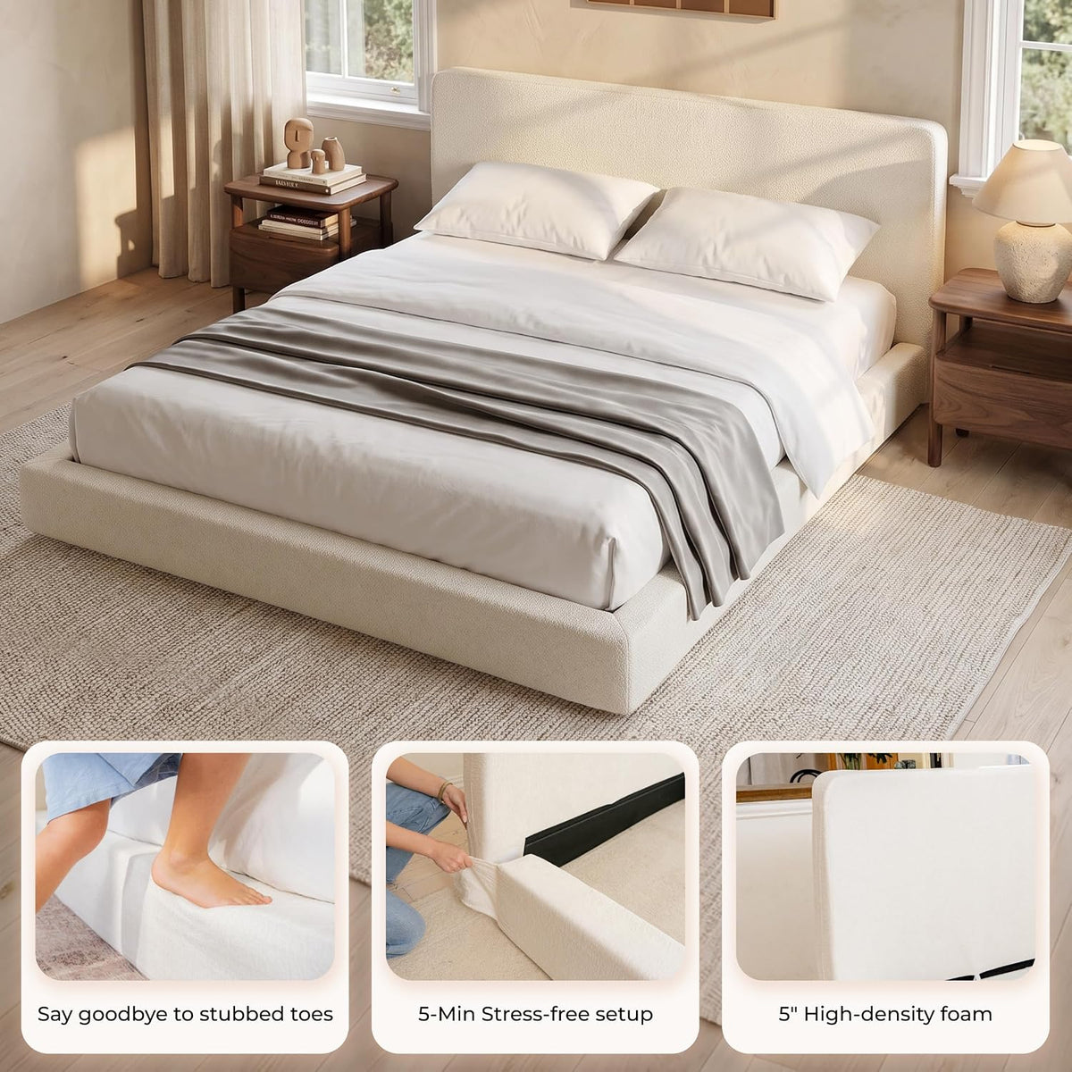 Queen Size Cloud Bed Frame Wrap, Upholstered Bed Frame Cover, Kit Only,