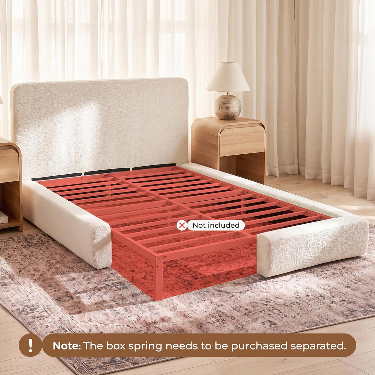 Queen Size Cloud Bed Frame Wrap, Upholstered Bed Frame Cover, Kit Only,